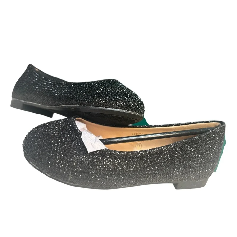 Lauren Lorraine Betty K Kids‎ Ballet Flats Black Size 9 Dress Shoes New
